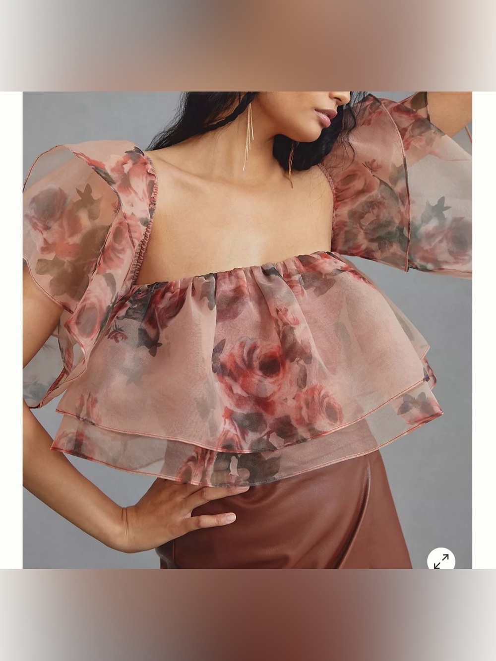 Dolan tiered organza Top size Small